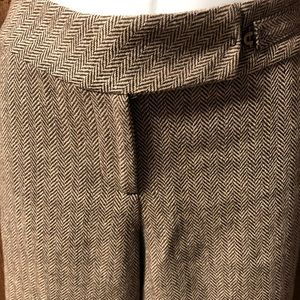 tweed cropped, cuffed pants